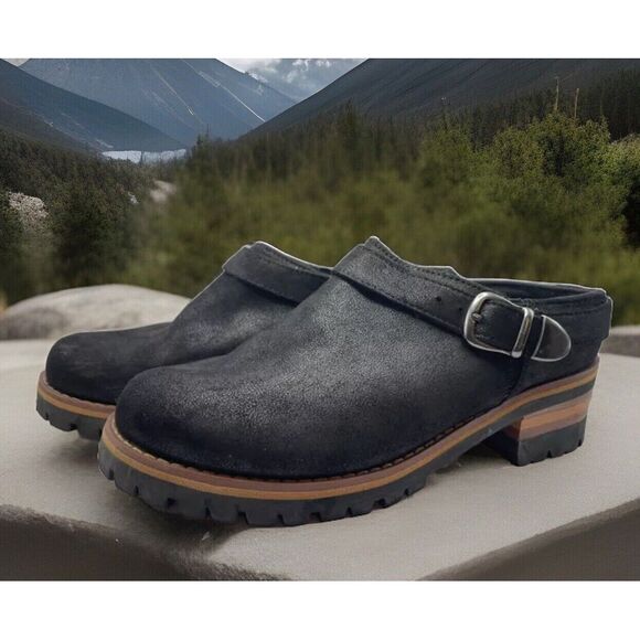 Skechers Womens Black Suede Nubuck Heel Buckle Clogs Size 7 - SN158214‎ - Picture 1 of 8